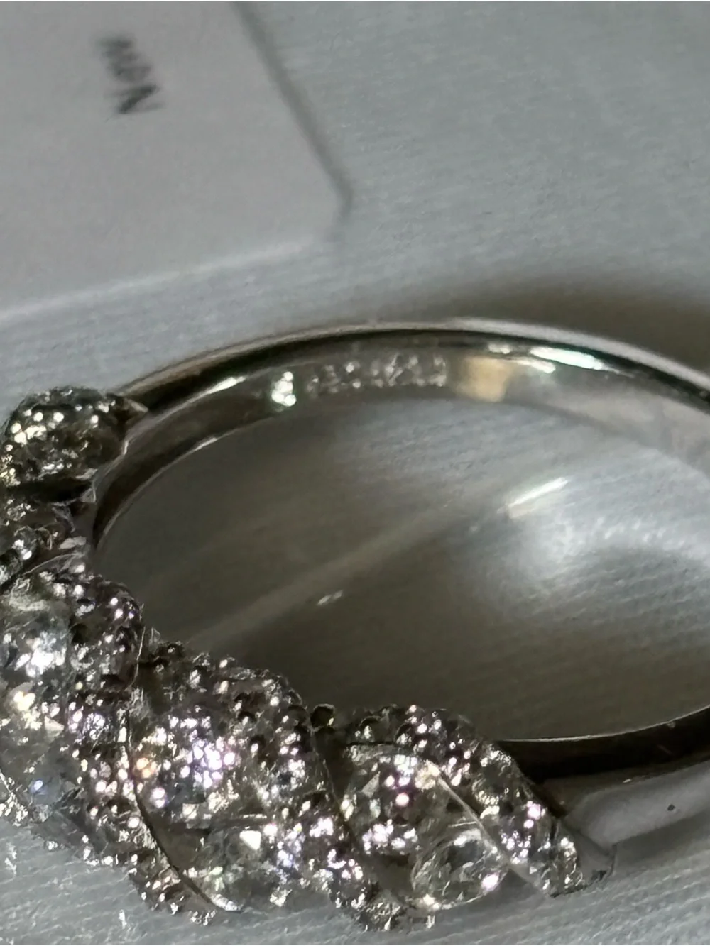 925 Sterling Silver Swirl Pave Statement Ring - Size 8.5